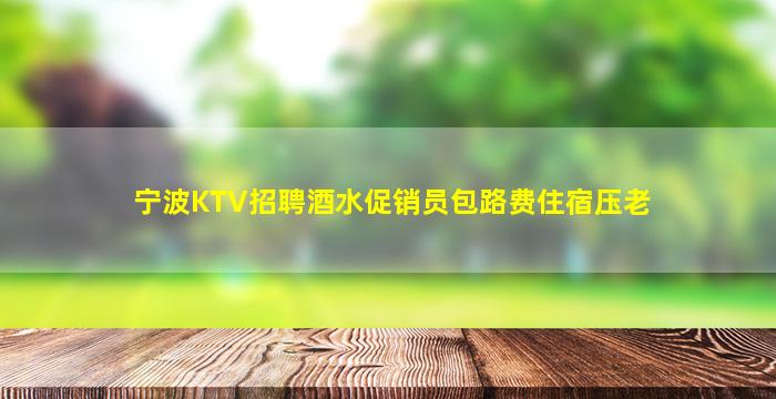 宁波KTV招聘酒水促销员包路费住宿压老